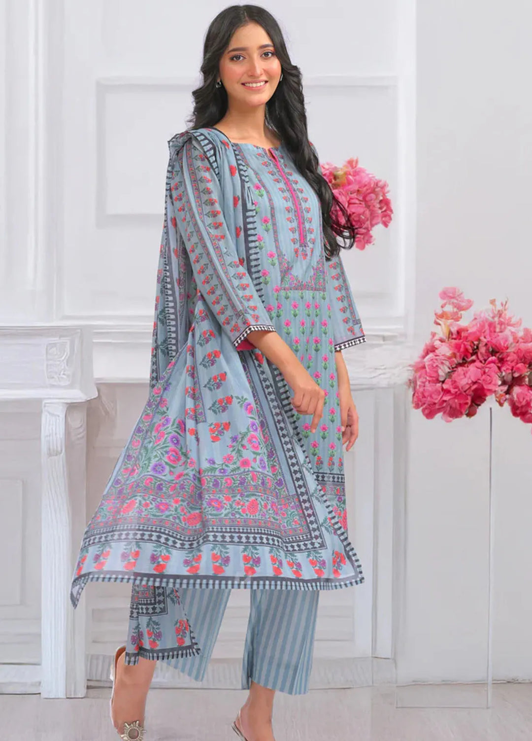 Popular Style Printed Lawn Suits Unstitched 3 Piece PS25UL NEC-152-24 - Summer Collection