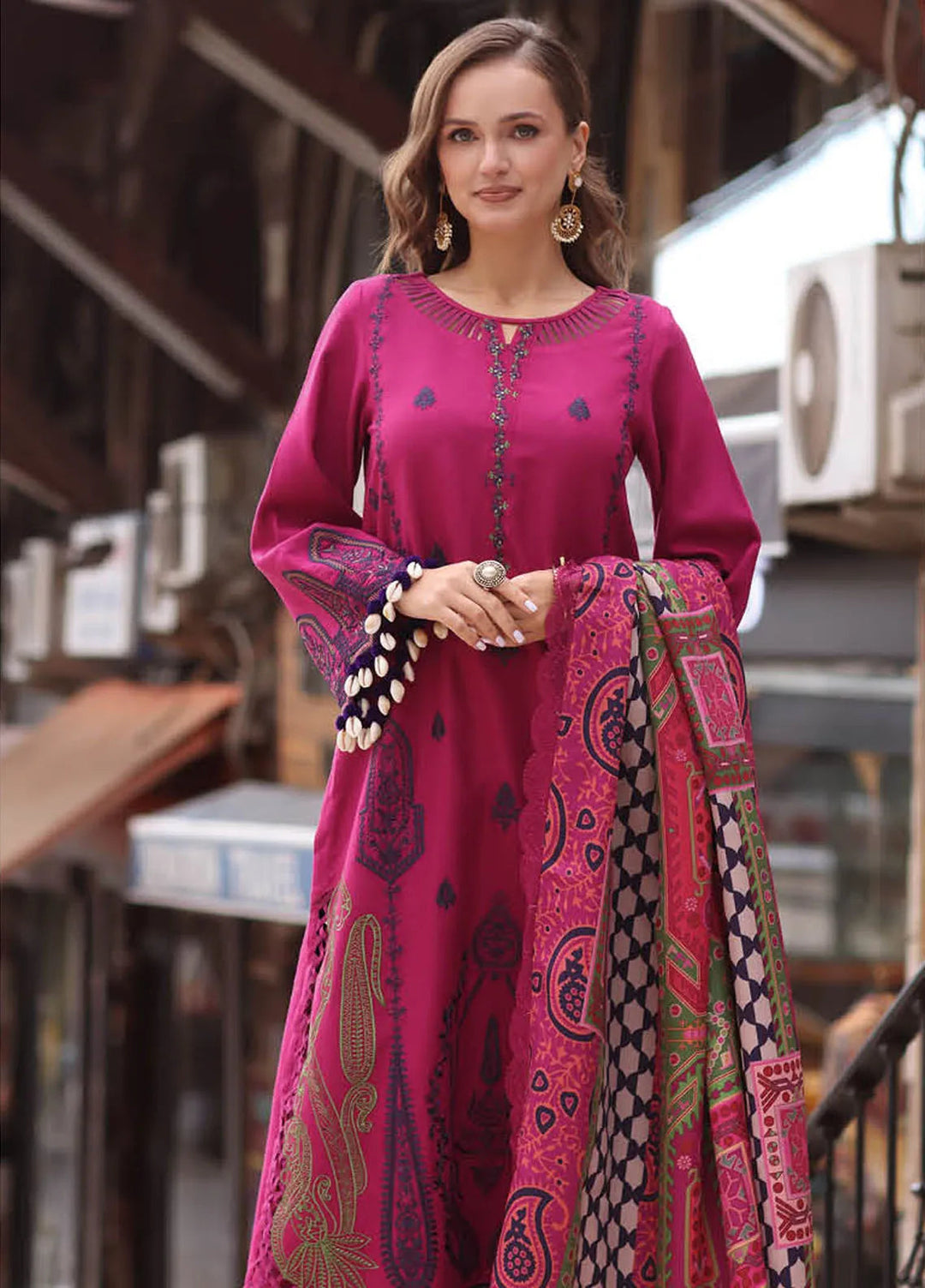 Poshima by Charizma Embroidered Leather Peach Suit Unstitched 3 Piece PS4-02 - Winter Collection Sanaulla Store Poshima by Charizma Embroidered Leather Peach Suit Unstitched 3 Piece PS4-02 - Winter Collection Sanaulla Store
