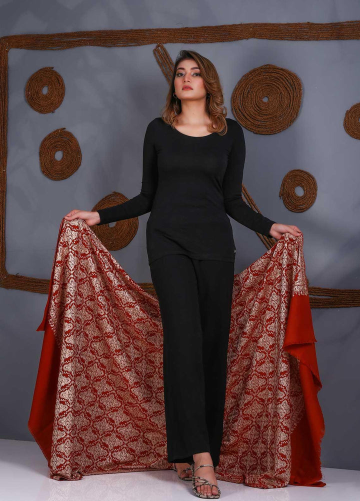 Sanaulla Exclusive Range Embroidered Pashmina  Shawl SU21P Resham Aari 323997 - Pashmina Shawls