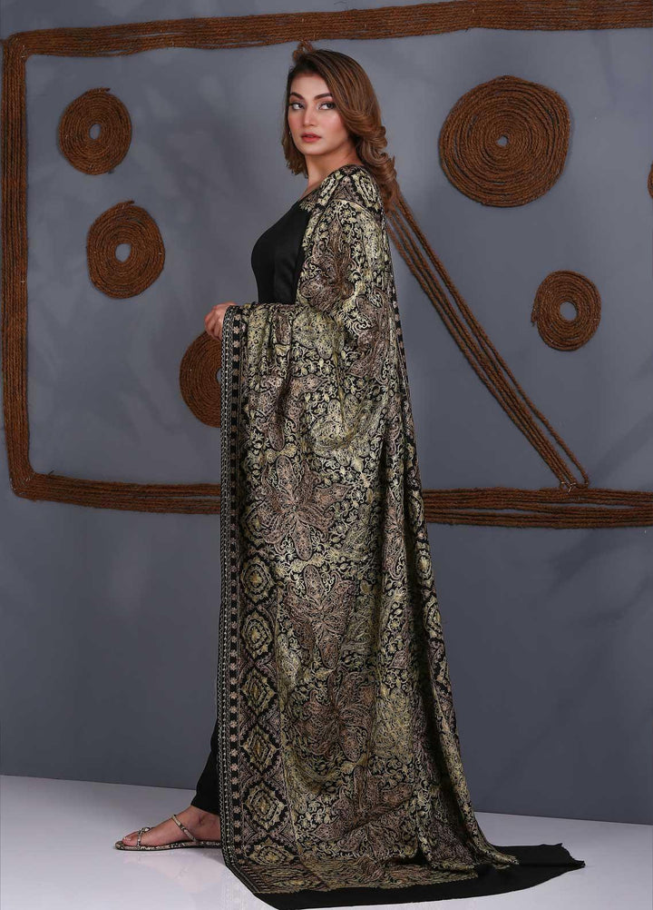Sanaulla Exclusive Range Embroidered Pashmina  Shawl SU21P Zari Aari 324005 - Pashmina Shawls