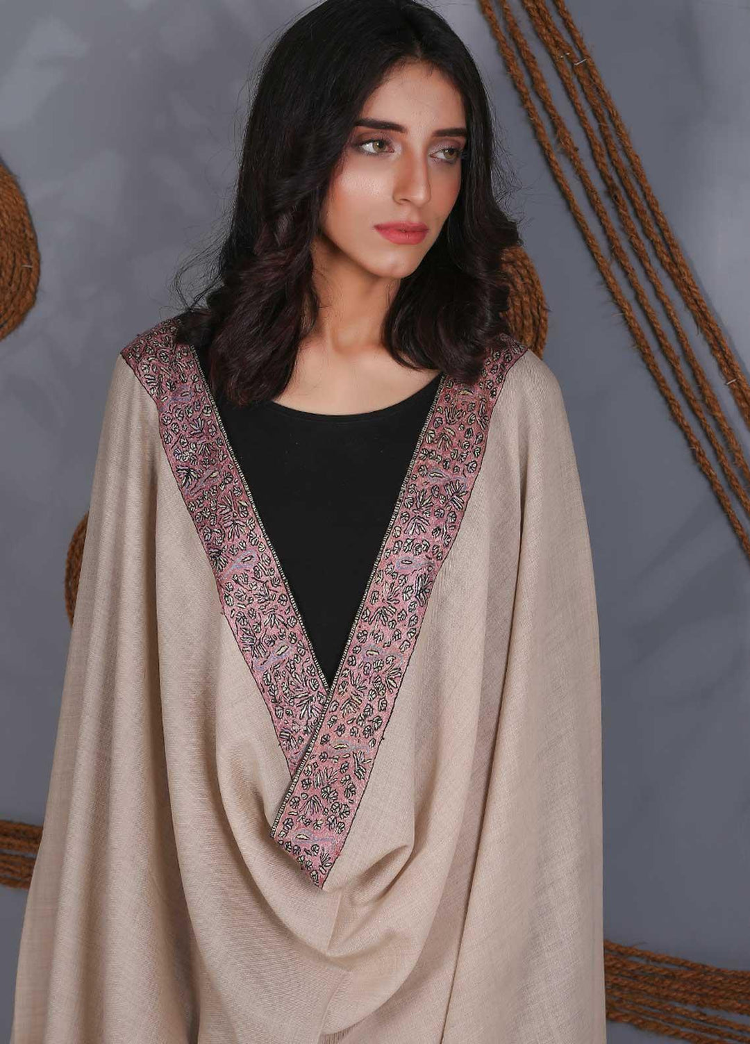 Sanaulla Exclusive Range Embroidered Pashmina  Shawl SU21PS 323494 - Pashmina Shawls