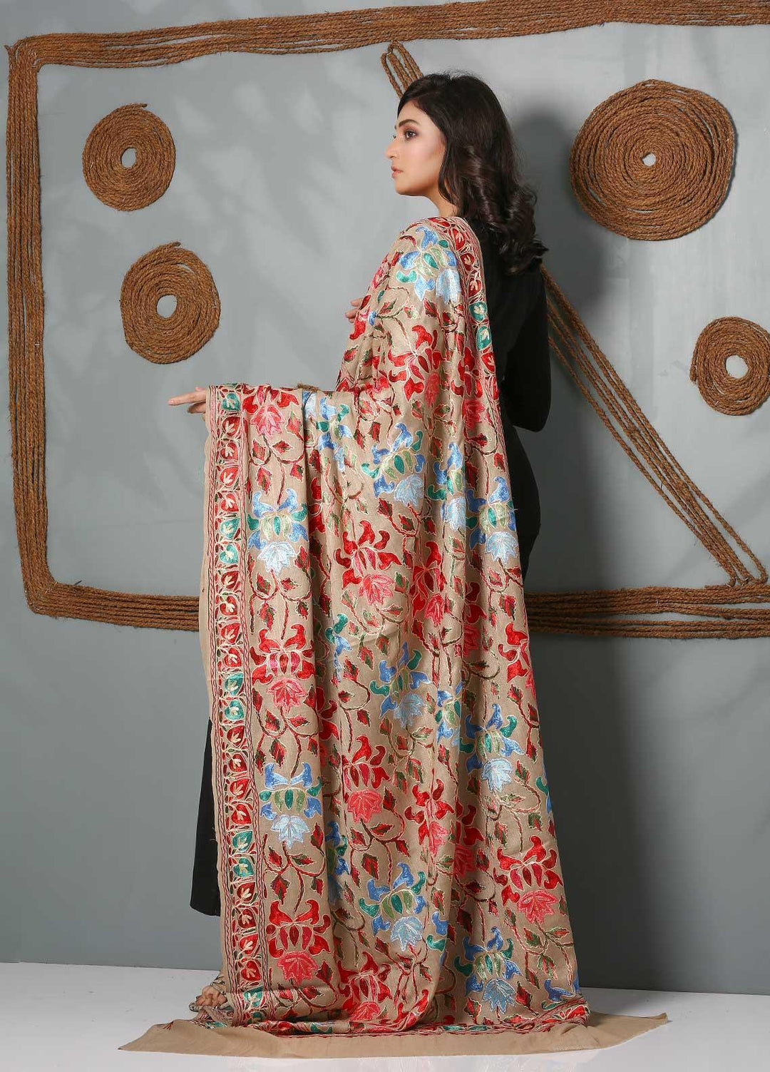 Sanaulla Exclusive Range Embroidered Pashmina  Shawl SU21PS 323812 - Pashmina Shawls