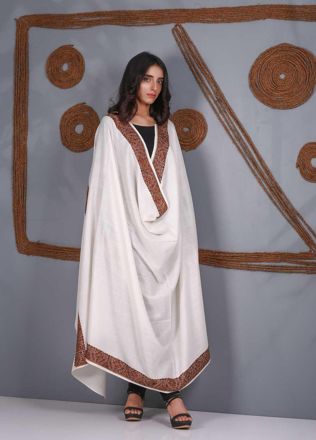 Sanaulla Exclusive Range Embroidered Pashmina  Shawl SU21PS 323954 - Pashmina Shawls