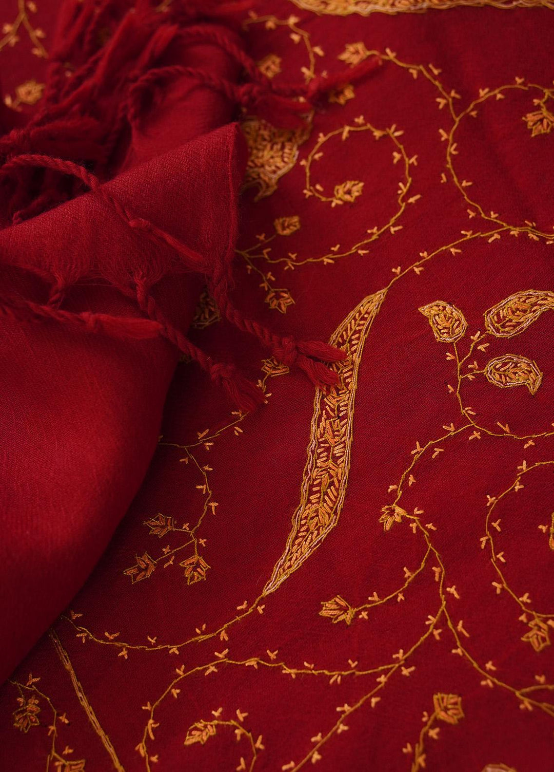 Sanaulla Exclusive Range  Pashmina  Shawls 217501-Red - Pashmina Shawls