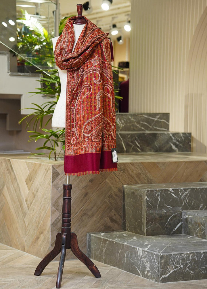 Sanaulla Exclusive Range  Pashmina  Shawls MIR-37 Brown - Pashmina Shawls