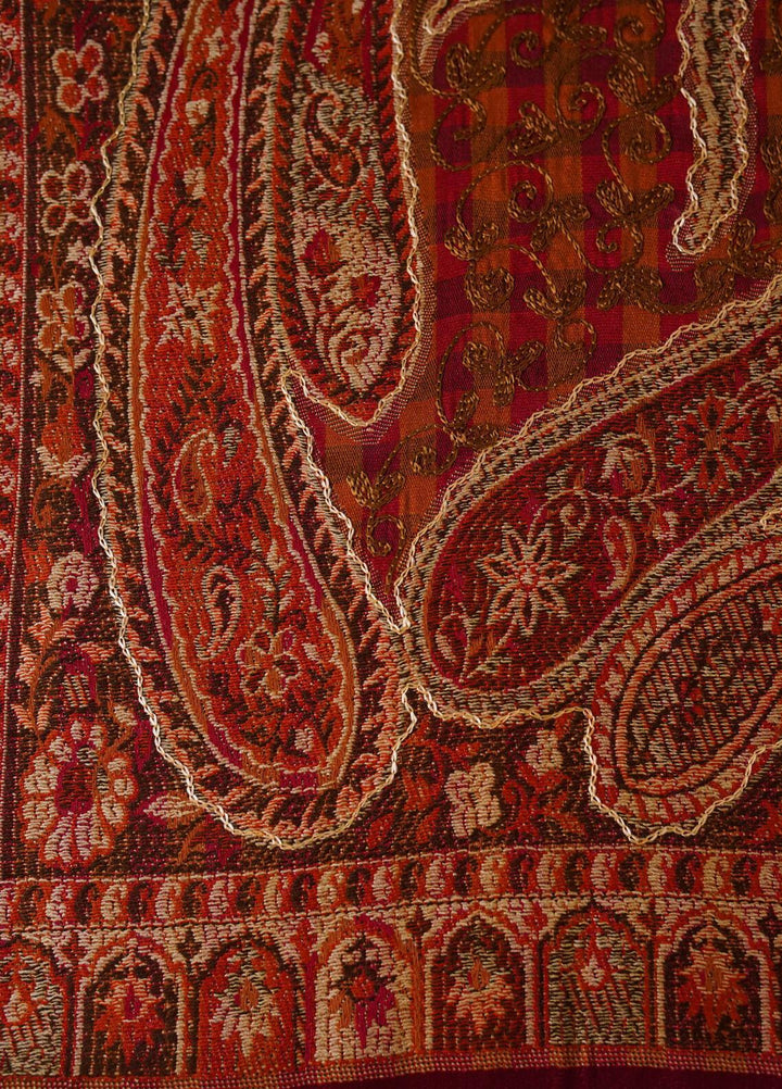 Sanaulla Exclusive Range  Pashmina  Shawls MIR-37 Brown - Pashmina Shawls