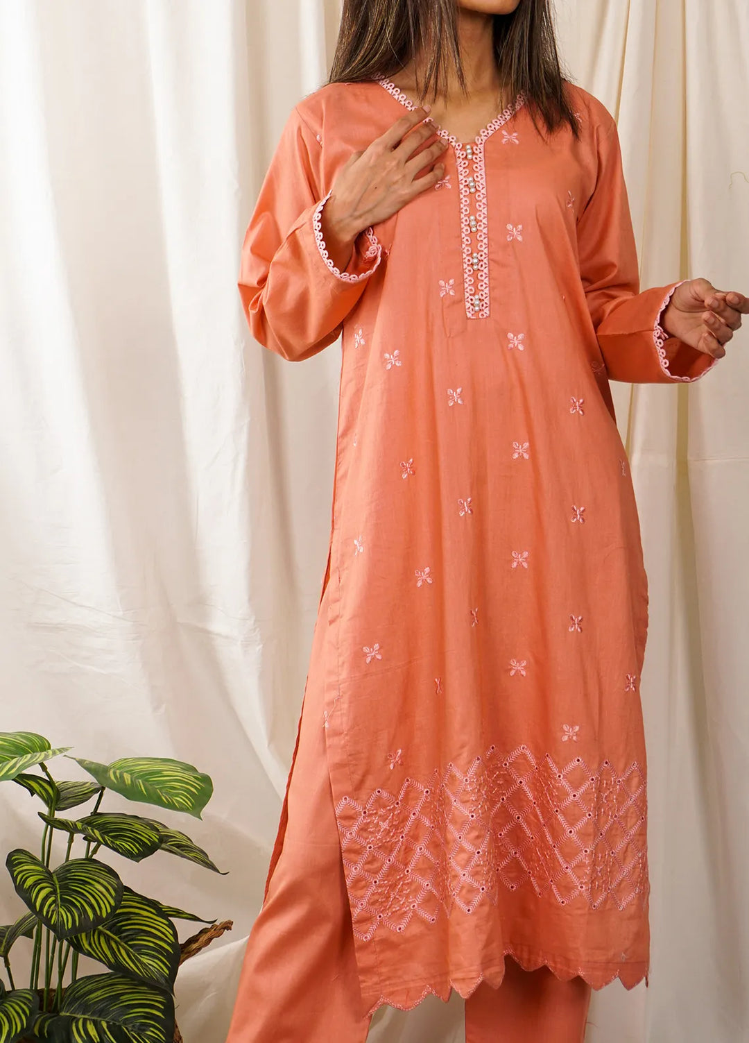 Pret Diaries Embroidered Cambric Cotton 2 Piece Suit 55092