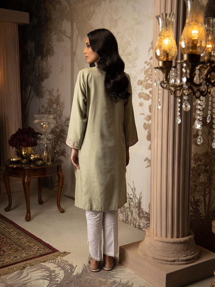 Salitex Women Embroidered Yarn Dyed 1 Piece Shirt WRTSBA23AL5 - Winter Collection