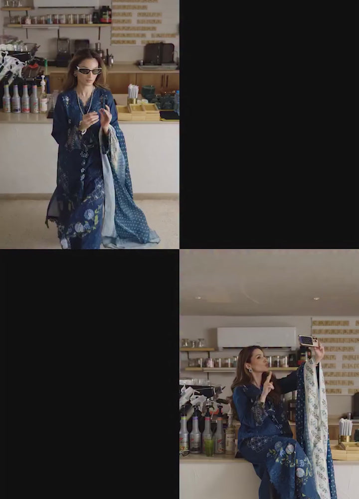 Bloom by Saira Shakira Unstitched Embroidered Lawn 3 Piece Suit SSR26ULB LILY-02B - Eid Collection