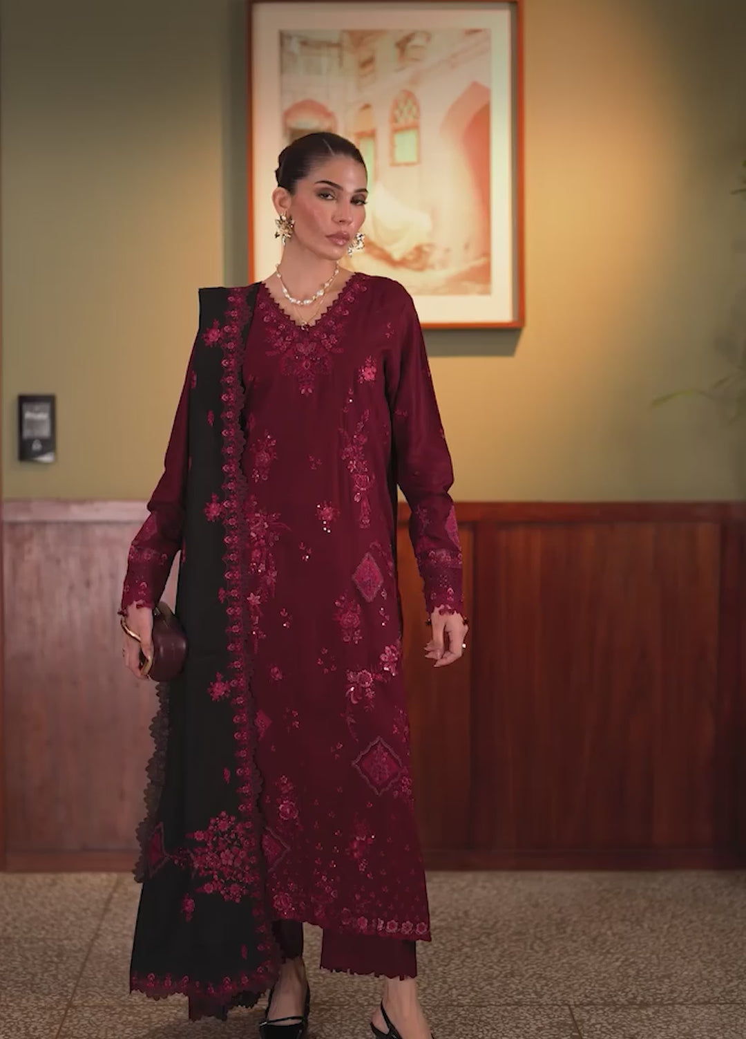 Nureh Exclusive Unstitched Embroidered Marina 3 Piece Suit NU26UEM NE-280 - Festive Collection