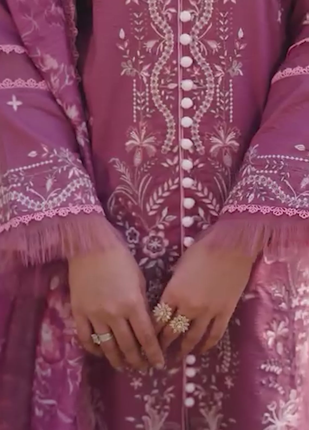 Menaal Unstitched Embroidered Lawn 3 Piece Suit ML26ULS DUSKY ROSE WHISPER - Festive Collection