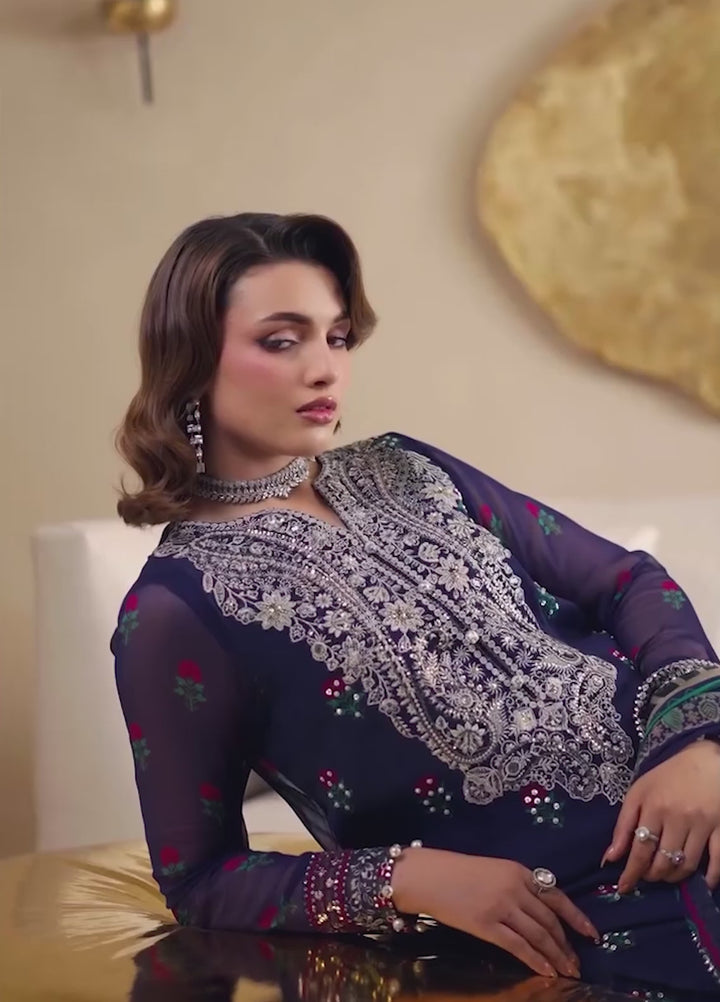 Amaya by Nureh Unstitched Luxury Chiffon Embroidered 3 Piece Suit NU26UA AM-32 - Festive Collection