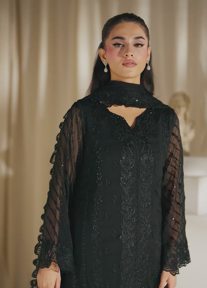 Azure Unstitched Embroidered Chiffon 3 Piece Suit AZ26ULC Black Pearl - Festive Collection