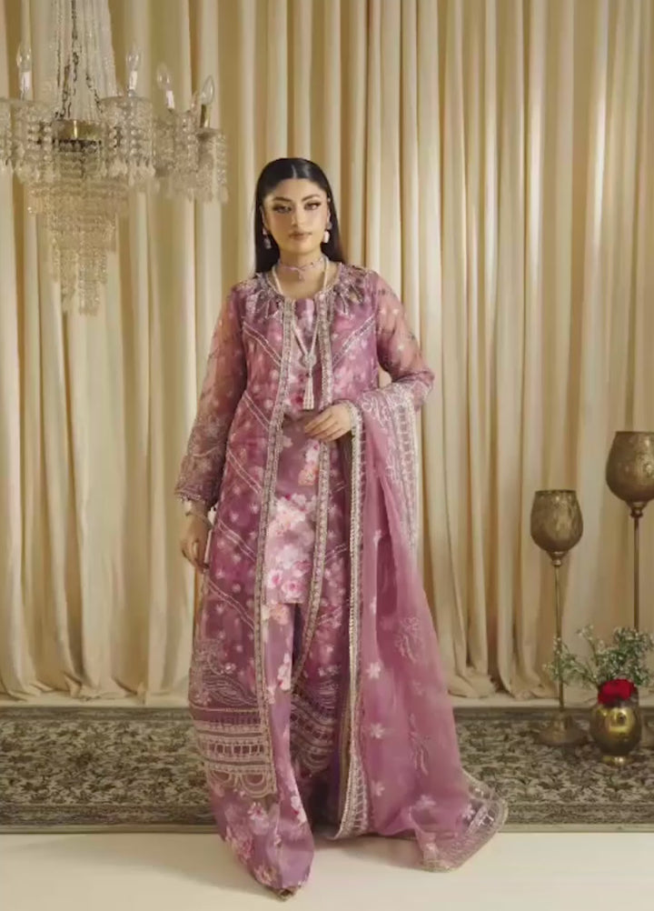 Diara Couture Pret Embroidered Organza 4 Pieces Kesari