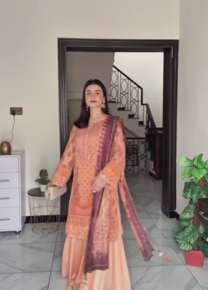 Jashn e Noor by Salitex Unstitched Embroidered 3 Piece Cotton Silk SUNW7JI085 - Summer Collection
