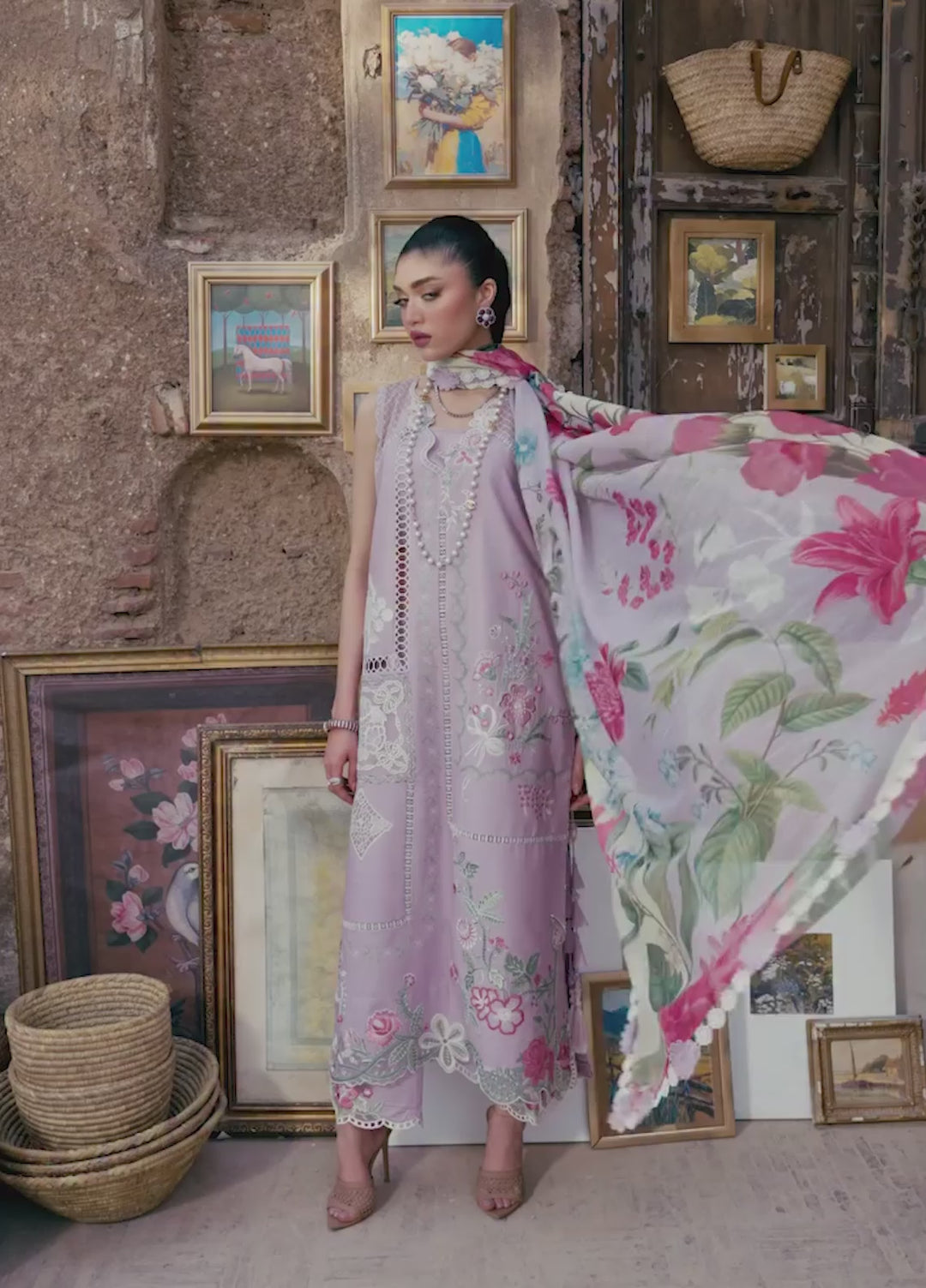 Bloom by Saira Shakira Unstitched Embroidered Lawn 3 Piece Suit SSR26ULB IRIS-08A - Eid Collection