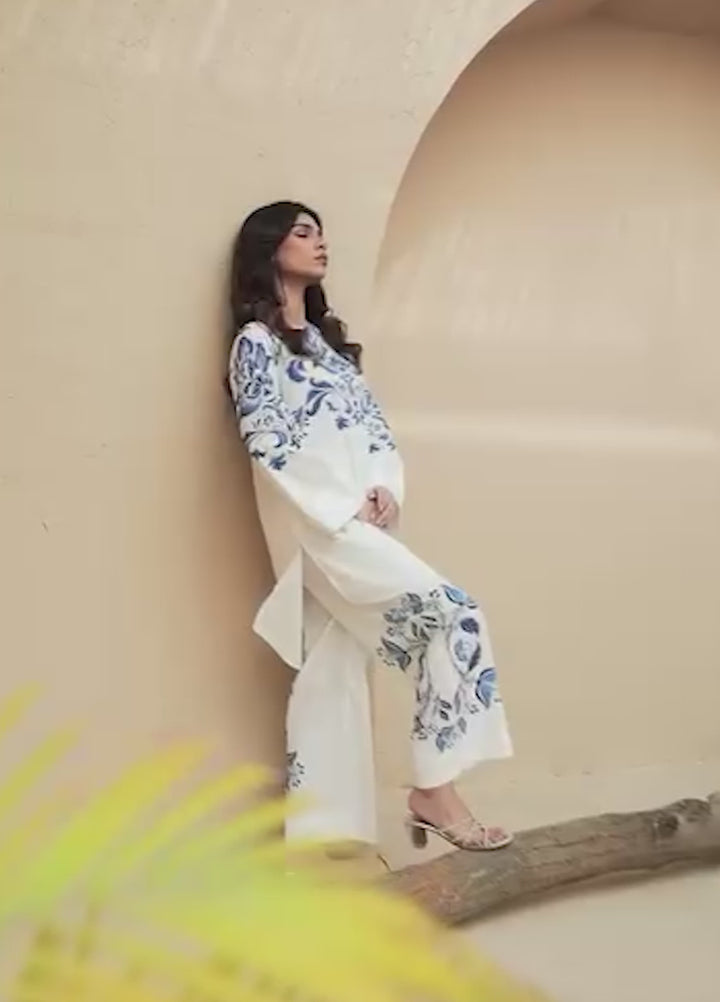 Nairah Women Pret Printed Crepe Suit NAH26PN Azure White - Spring Collection