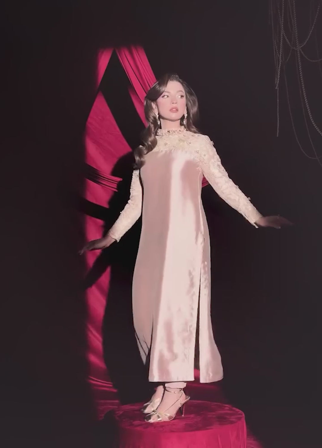 The Glamorous by Musferah Saad RTW Hand work Tissue Silk 3 Piece Suit Rosaline - Casual Collection