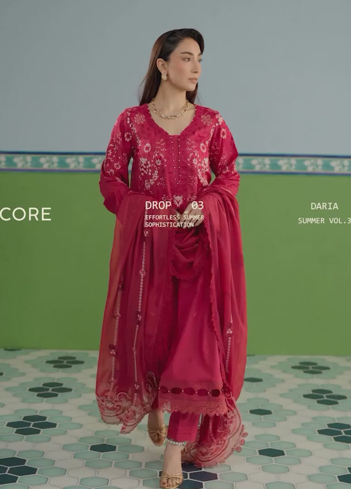 Core by Daria Clothing Unstitched Embroidered Lawn 3 Piece Suit DC26UCL DA-77 - Summer Collection