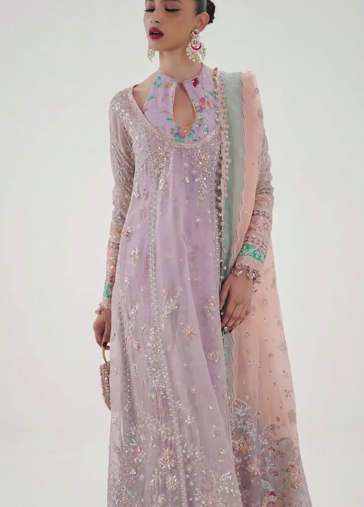 The Doll House by Hussain Rehar Unstitched Embroidered Organza 3 Piece Suit HR26UDH Gulrang D-853 - Wedding Collection