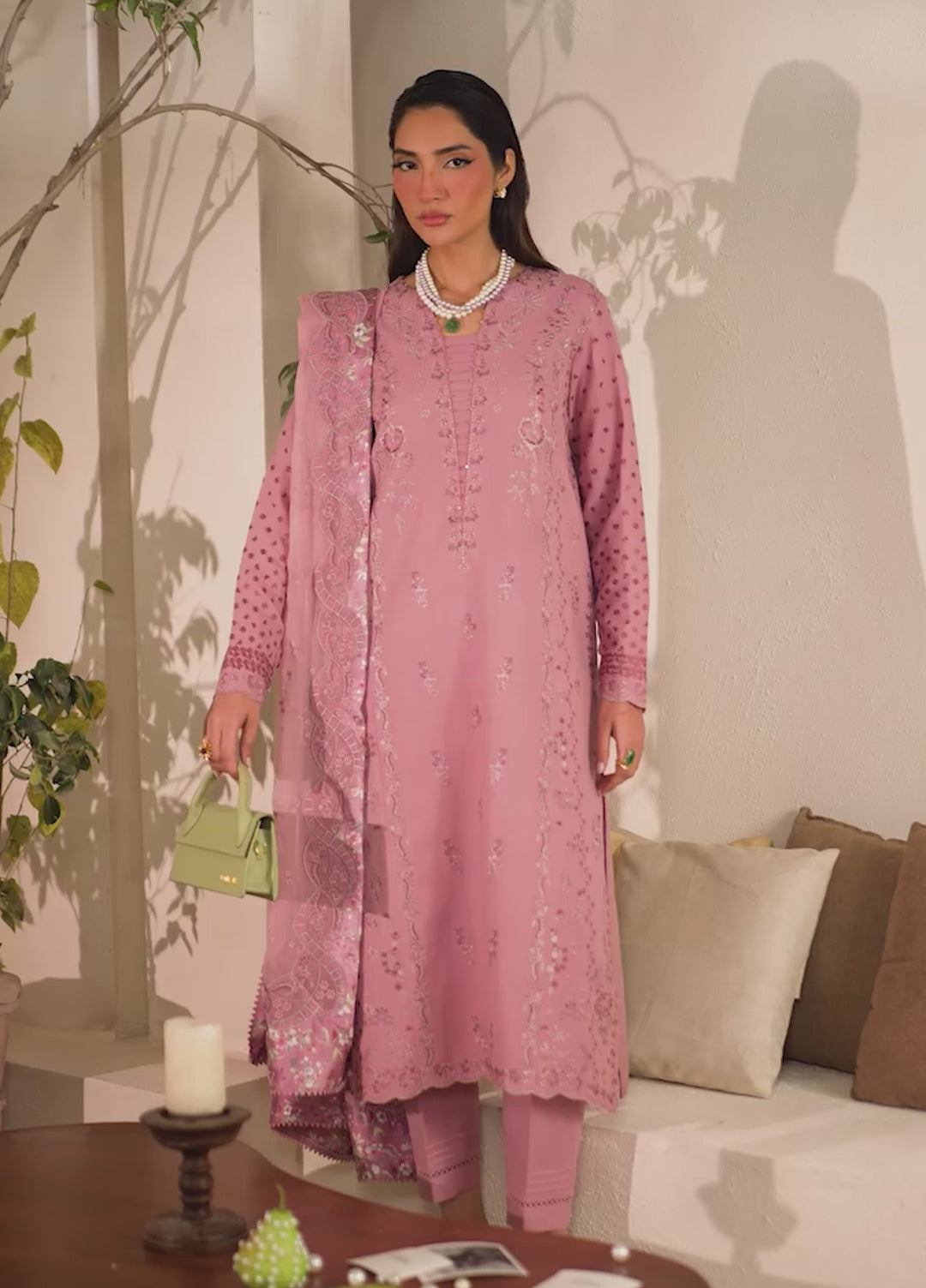 Nureh Exclusive Unstitched Lawn Karandi Embroidered 3 Piece Suit NU26UE NE-216 - Spring Collection