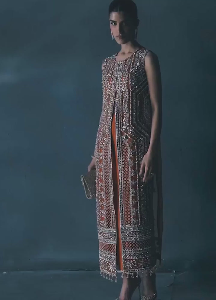 Chateau DE Lumiere by Enzo RTW Hand work Organza 3 Piece Suit RARISSIME Wedding Collection