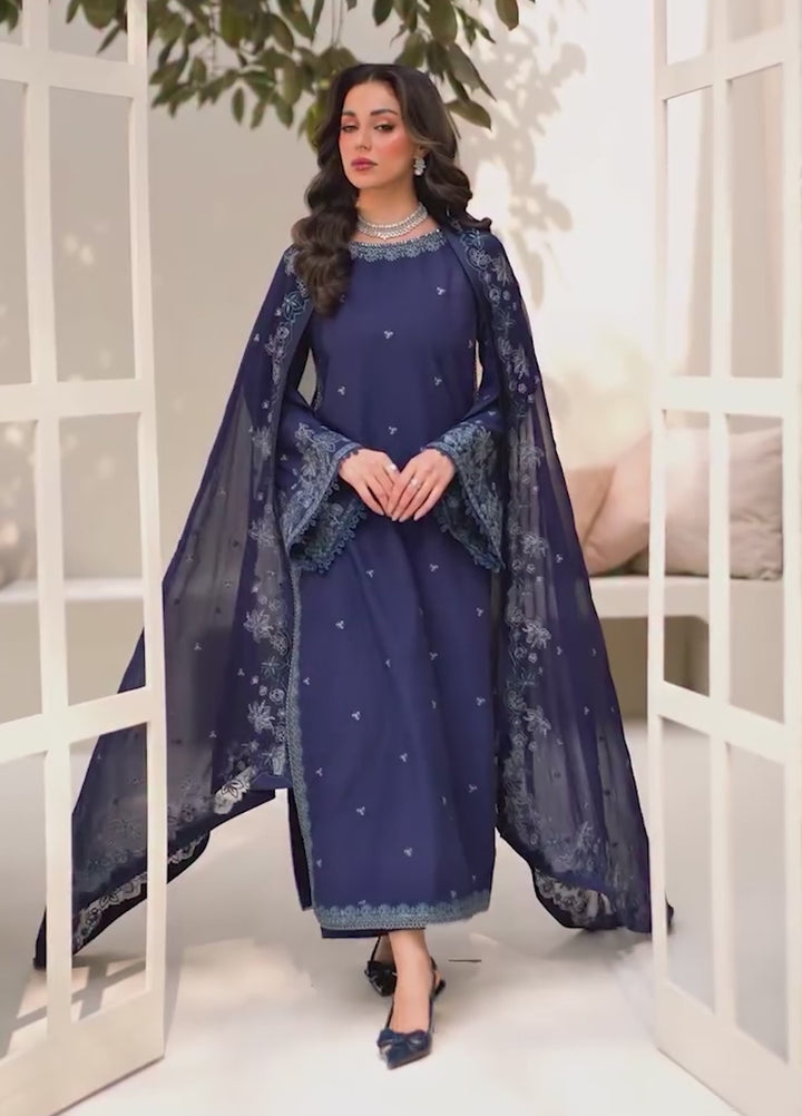 Tabeer by Zarif Unstitched Silk Embroidered 3 Piece Suit ZR26UT ZE-TS-09 ANABI - Winter Collection
