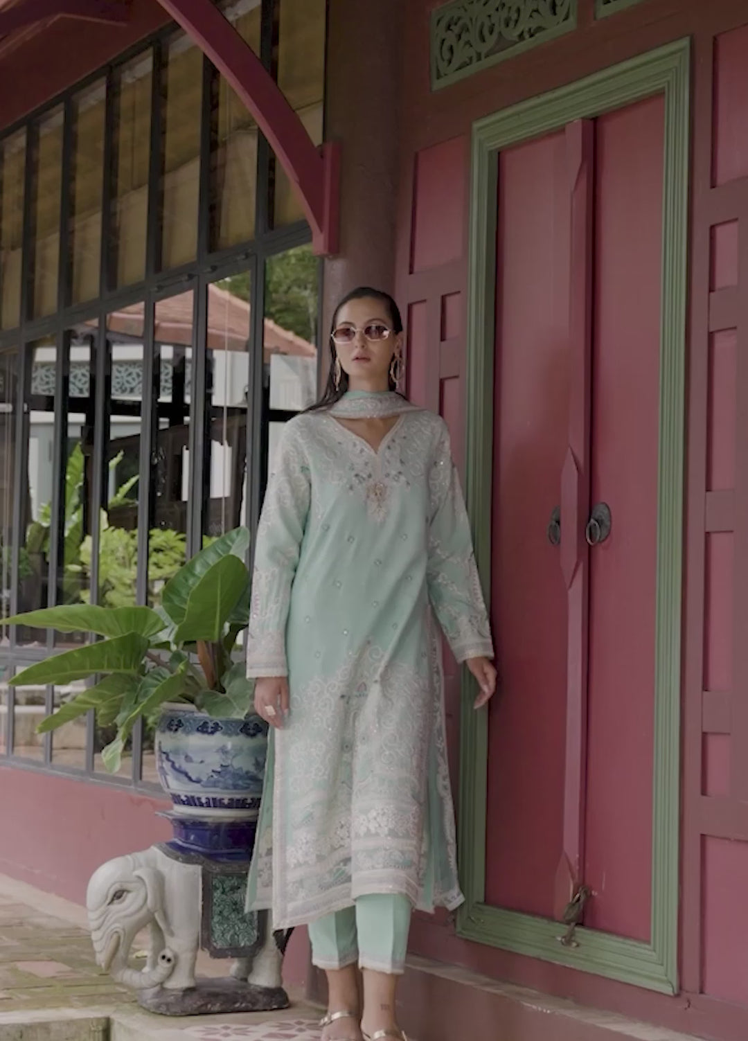Nuvera by Mushq Hemline Embroidered Raw Silk Suits Unstitched 3 Piece MQ25NF D-05 Freyelle - Festive Collection