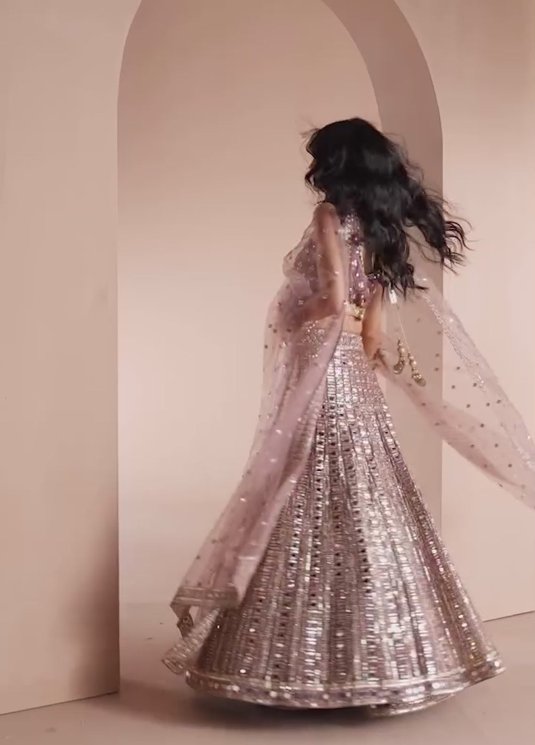 Elaya by House of Nyyra Unstitched 3 Piece Hand work Mauve Saree - Wedding Collection