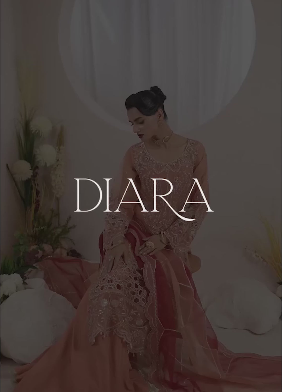 Diara Couture Pret Embroidered Organza 3 Piece Suit US-645 Nosheen