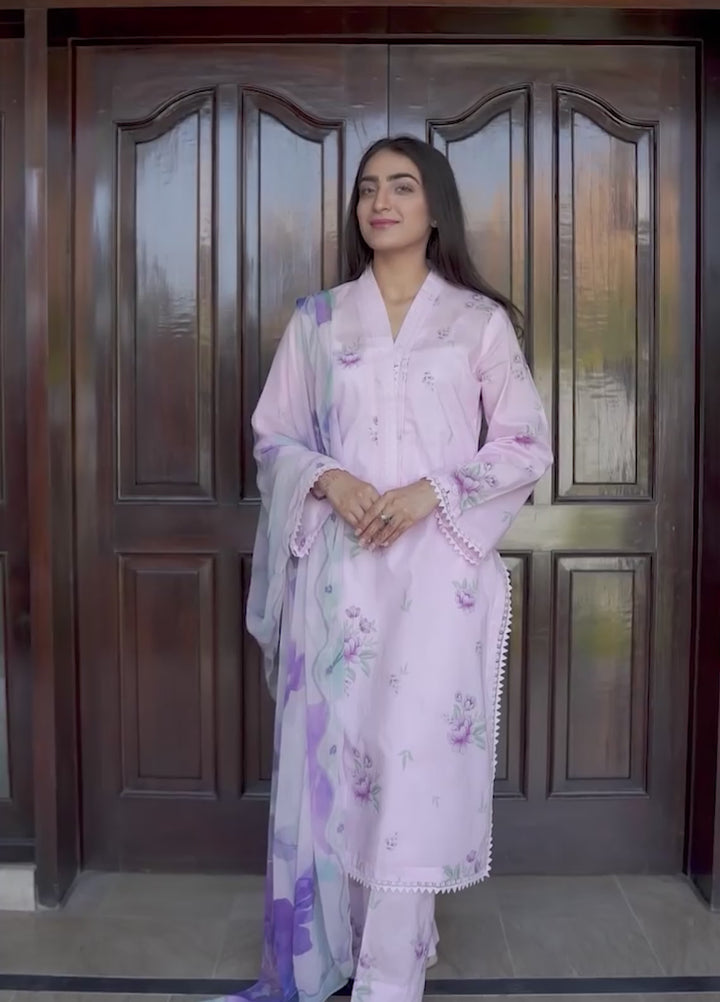 Ileen by naba bilal Unstitched Printed Lawn 3 Piece Suit IN26UPL Floreo - Casual Collection
