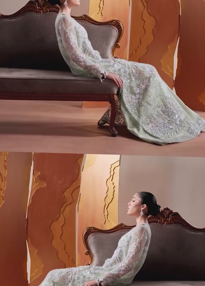 Starlet Jewels by Emaan Adeel Unstitched Embroidered Organza 3 Piece Suit EA26USF Moonstone Gleam - Wedding Collection
