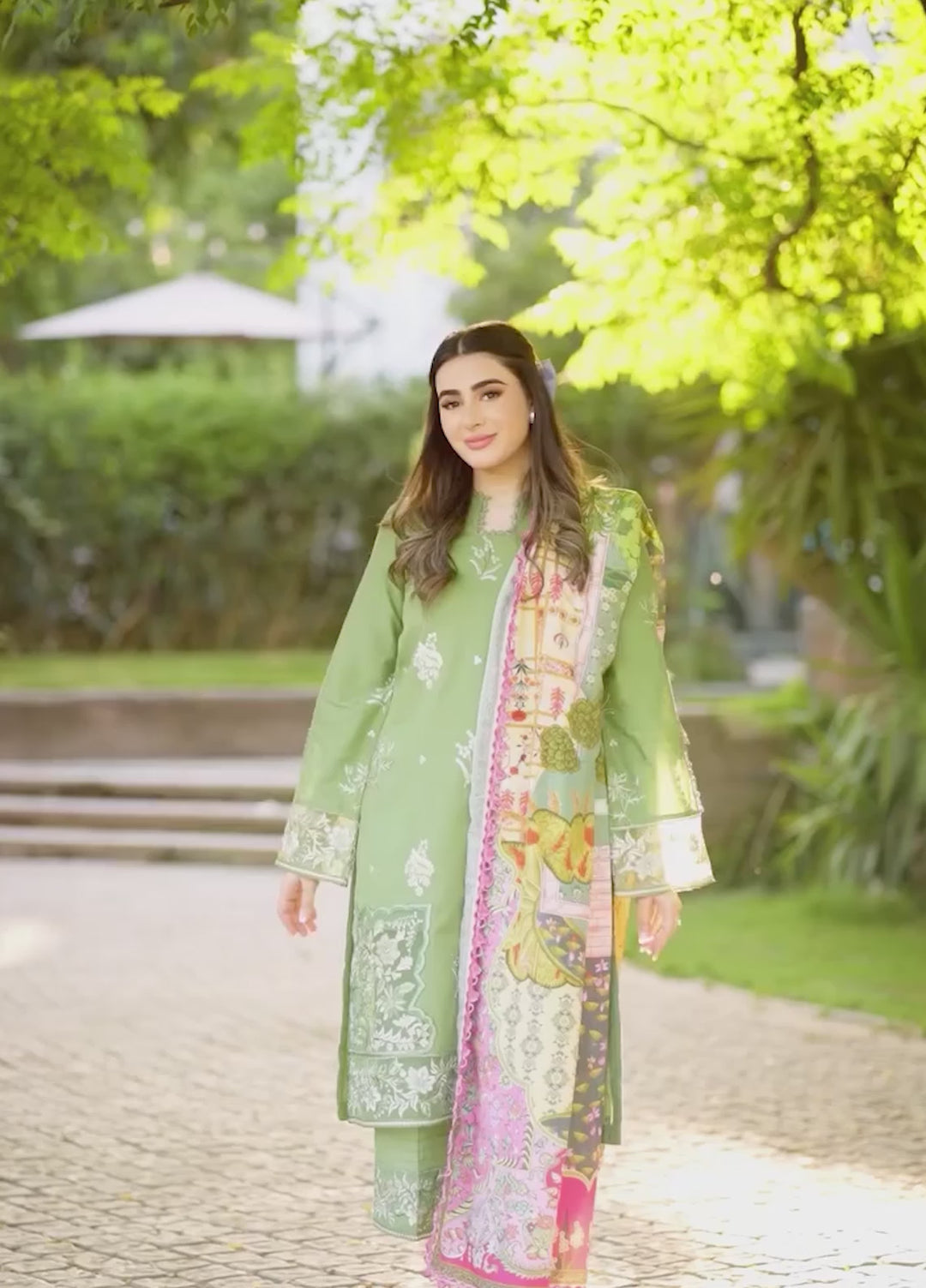 Sera By Sahane Embroidered Lawn Suits Unstitched 3 Piece SNE24SR CT-11004 Sage - Summer Collection