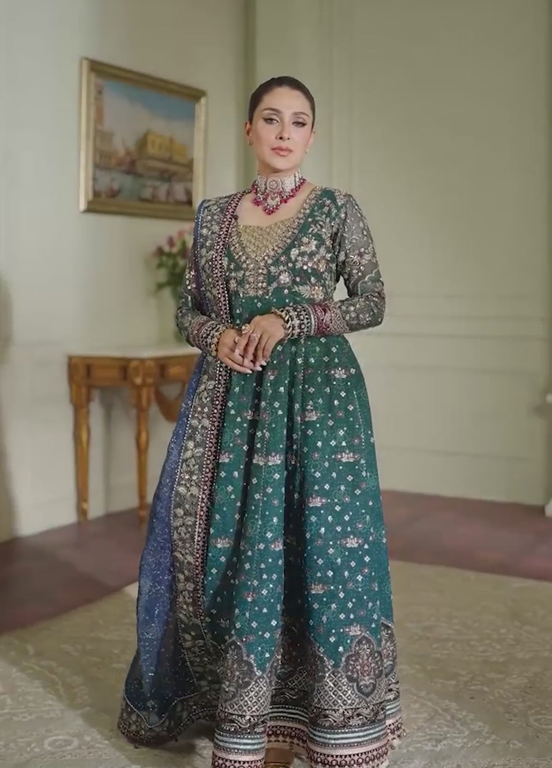 Chantelle by Baroque Unstitched Chiffon Embroidered Suits 3 Piece BQ25FC CH13-03 - Festive Collection