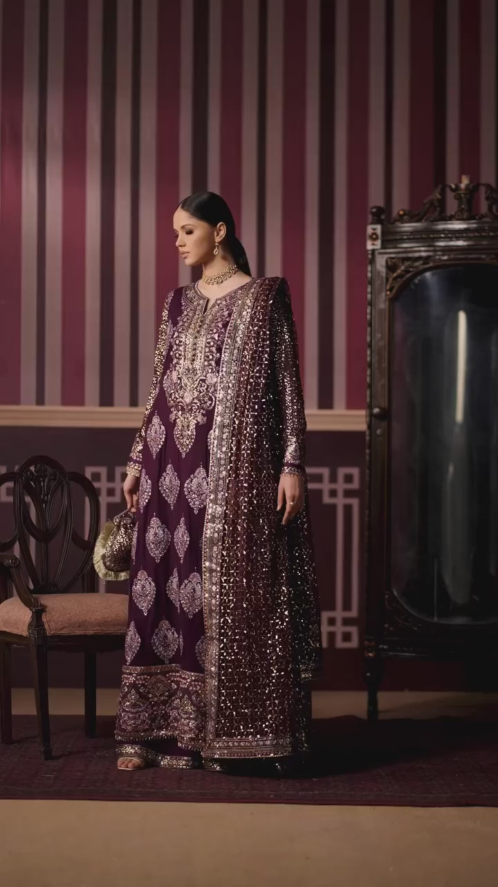 Royale Eternel by Roheenaz Unstitched Embroidered Chiffon 3 Piece Suit RN26URE Regal Charm RUNCH260106 - Wedding Collection