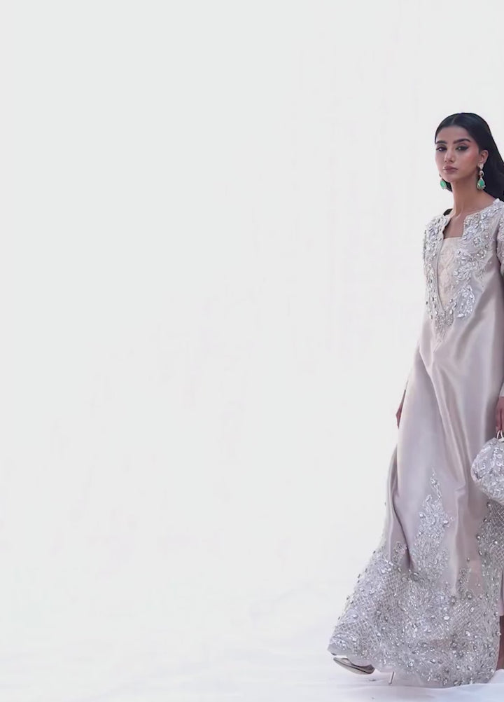 Moonlit Glam by Musferah Saad Pret Embroidered Tissue 1 Piece Suit Moonlit Rose