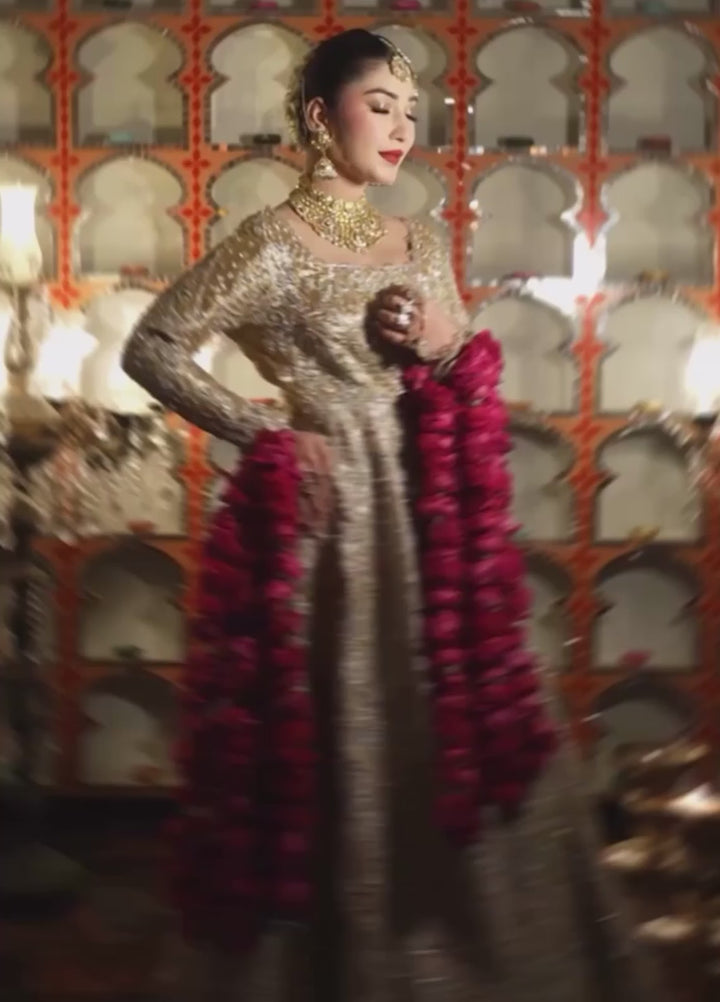 Tehwaar by Anayra Amal RTW Embroidered Lama Tissue 3 Piece Suit Shahaan Wedding Collection