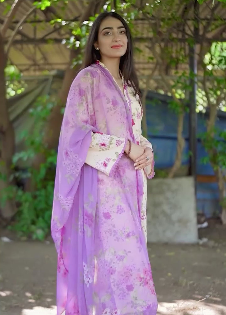 Ileen by naba bilal Unstitched Printed Lawn 3 Piece Suit IN26UPL Kiara - Casual Collection