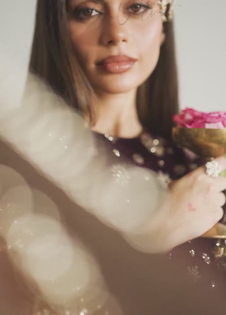 Maya by Nureh Unstitched Embroidered Velvet 3 Piece Suit NU26UMV NW-134 - Wedding Collection