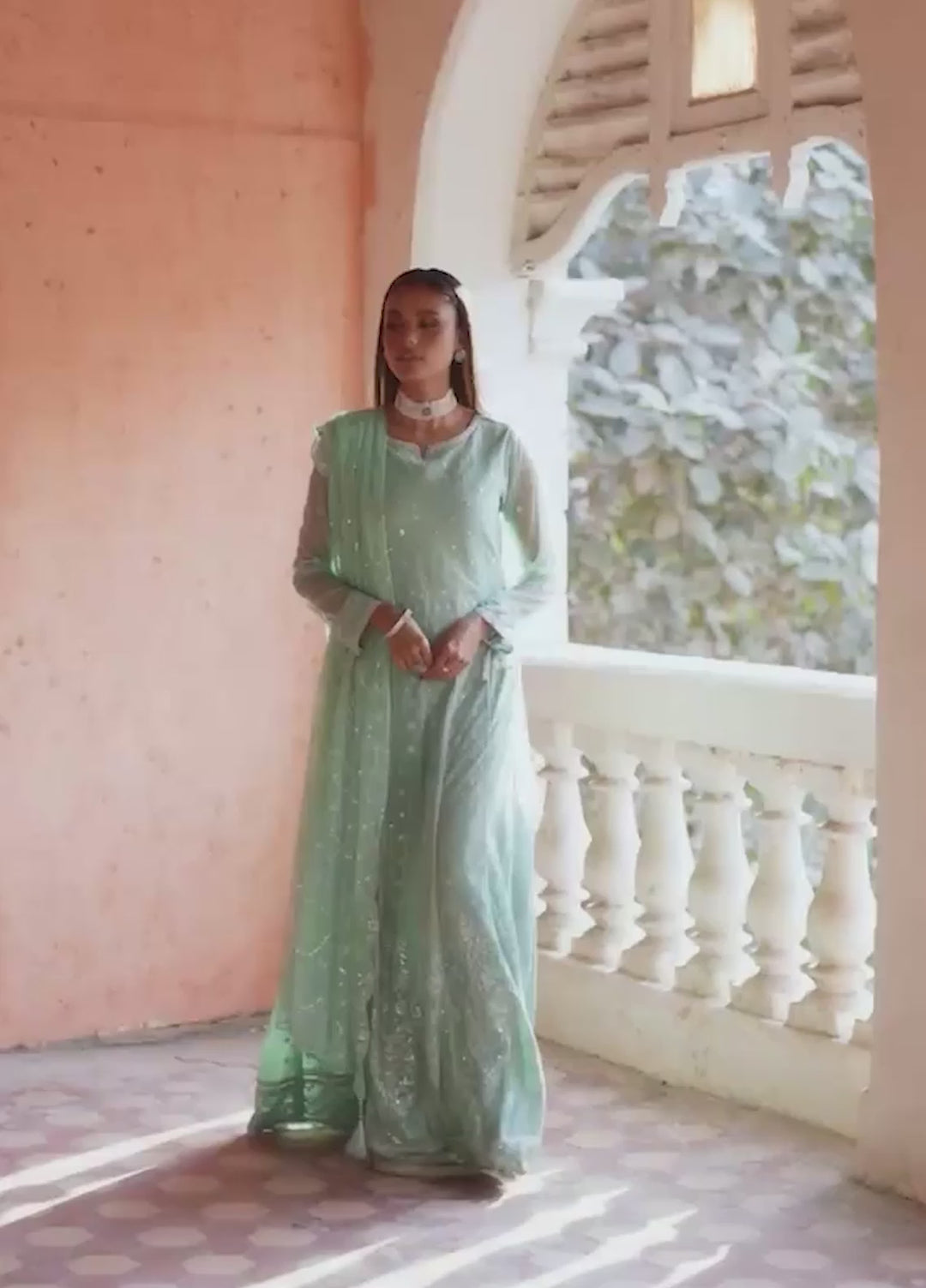 Salitex Unstitched Embroidered Poly Net 3 Piece Suit SUNW7JI117UT - Eid Collection