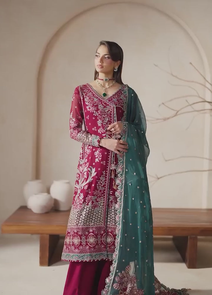 Gulaal Unstitched Embroidered Chiffon 3 Piece Suit GL26ULW Jinaan D-55 - Wedding Collection
