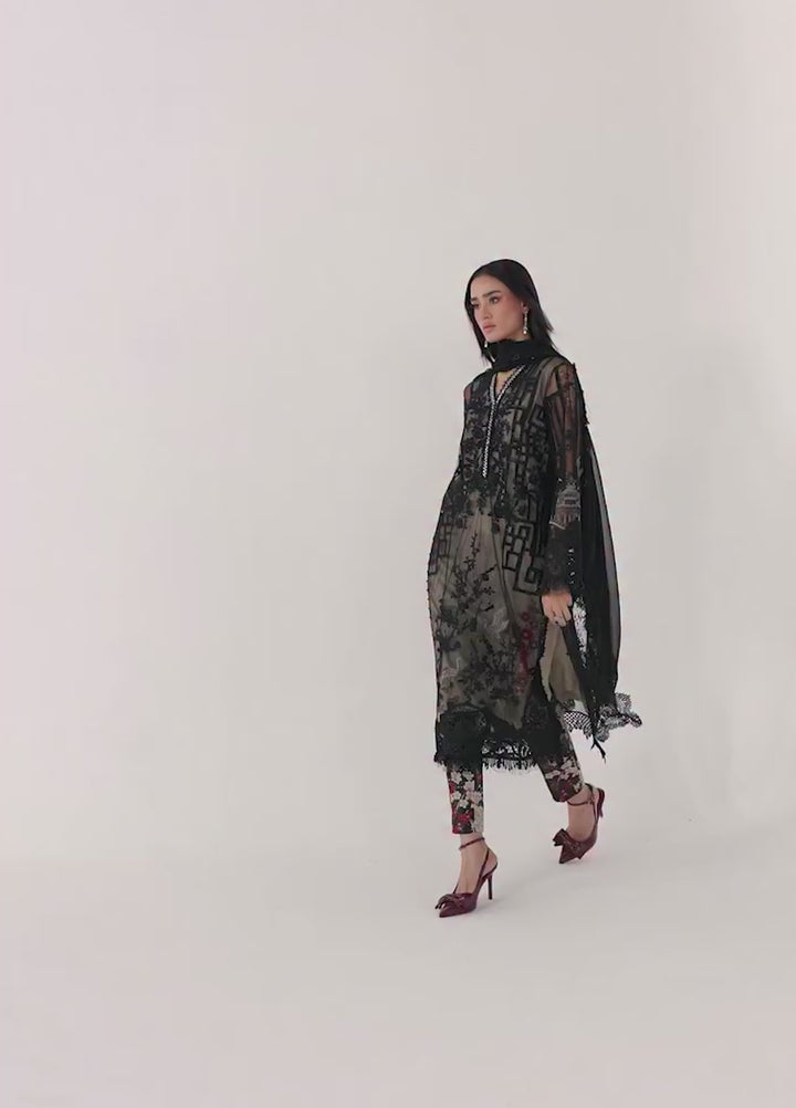 Maria B Unstitched Embroidered Luxury Lawn 3 Piece Suit MB26UEL 7B - Eid Collection