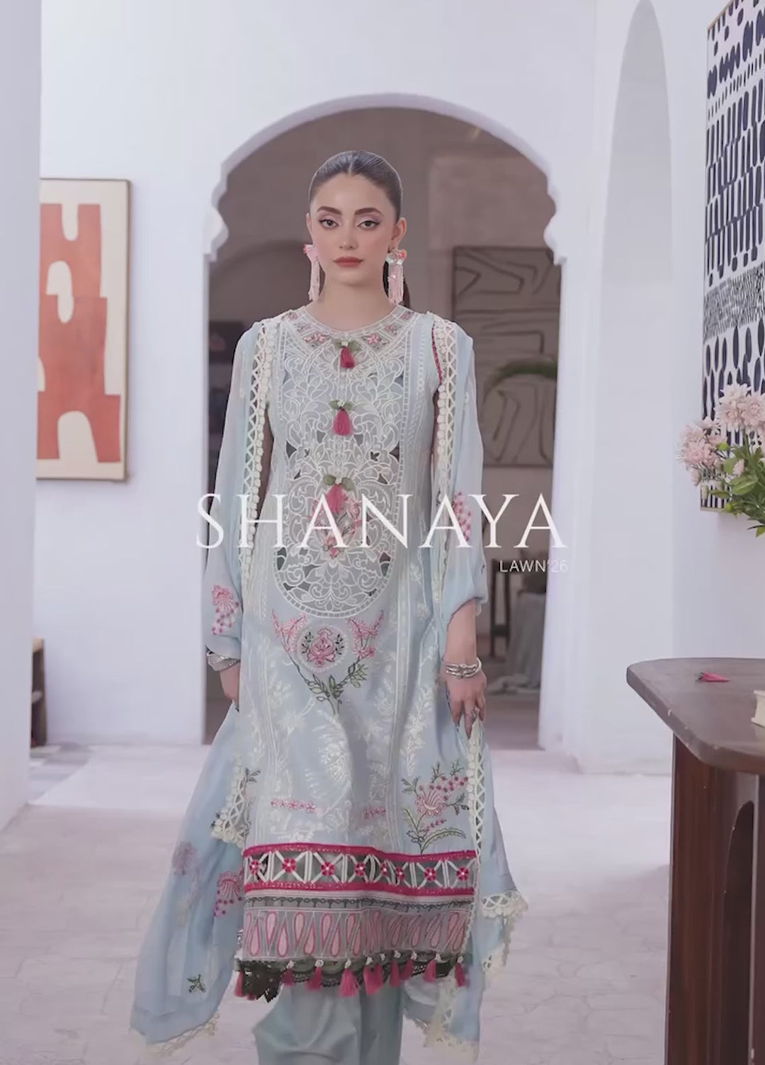 Shanaya by Mahnur Unstitched Lawn Embroidered 3 Piece Suit MN26US SN-02 - Summer Collection