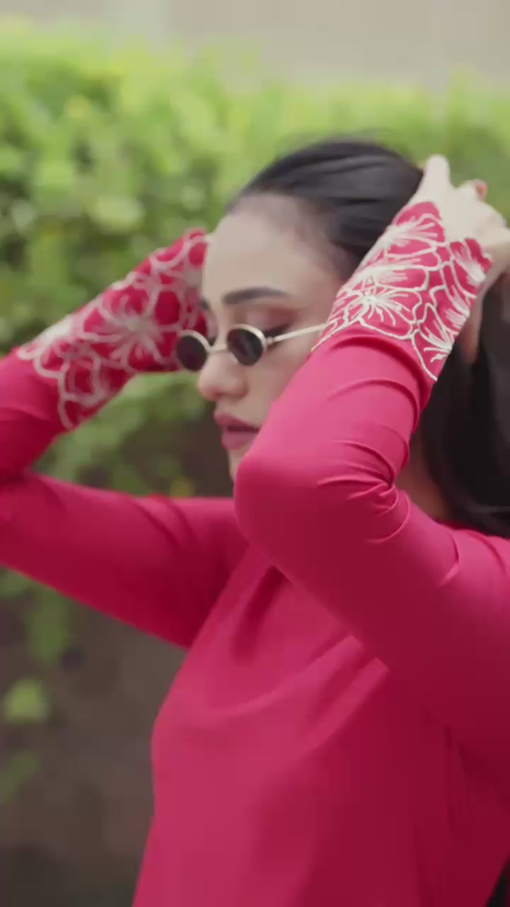 Dareecha by Daak RTW Embroidered Cotton Silk 3 Piece Suit MFS-HP MANAAL MFS-HP - Festive Collection