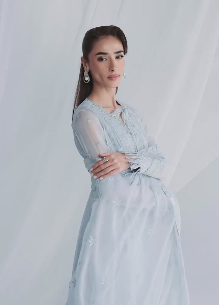 Qalamkar Unstitched Embroidered Chiffon 3 Piece Suit QLK26UCF Sona QCC-08 - Festive Collection