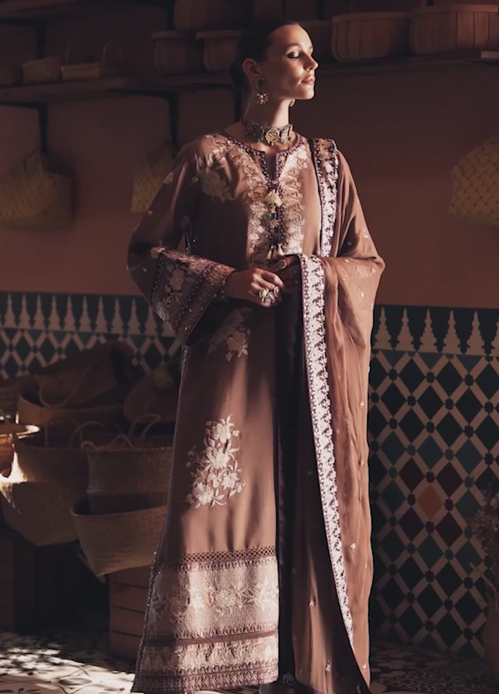 Nuvera Hemline by Mushq Unstitched Raw Silk Embroidered 3 Piece Suit MU26UNH D-6 Sally - Festive Collection