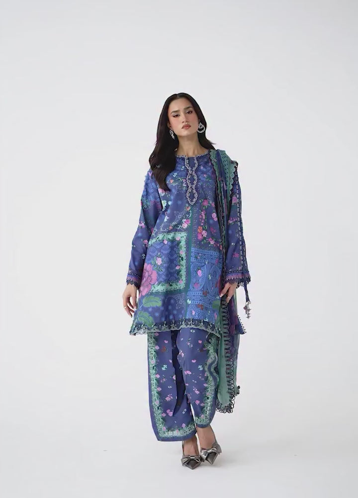 M Prints by Maria B Unstitched Printed Lawn 3 Piece Suit MB26UMP D-04 B - Summer Collection