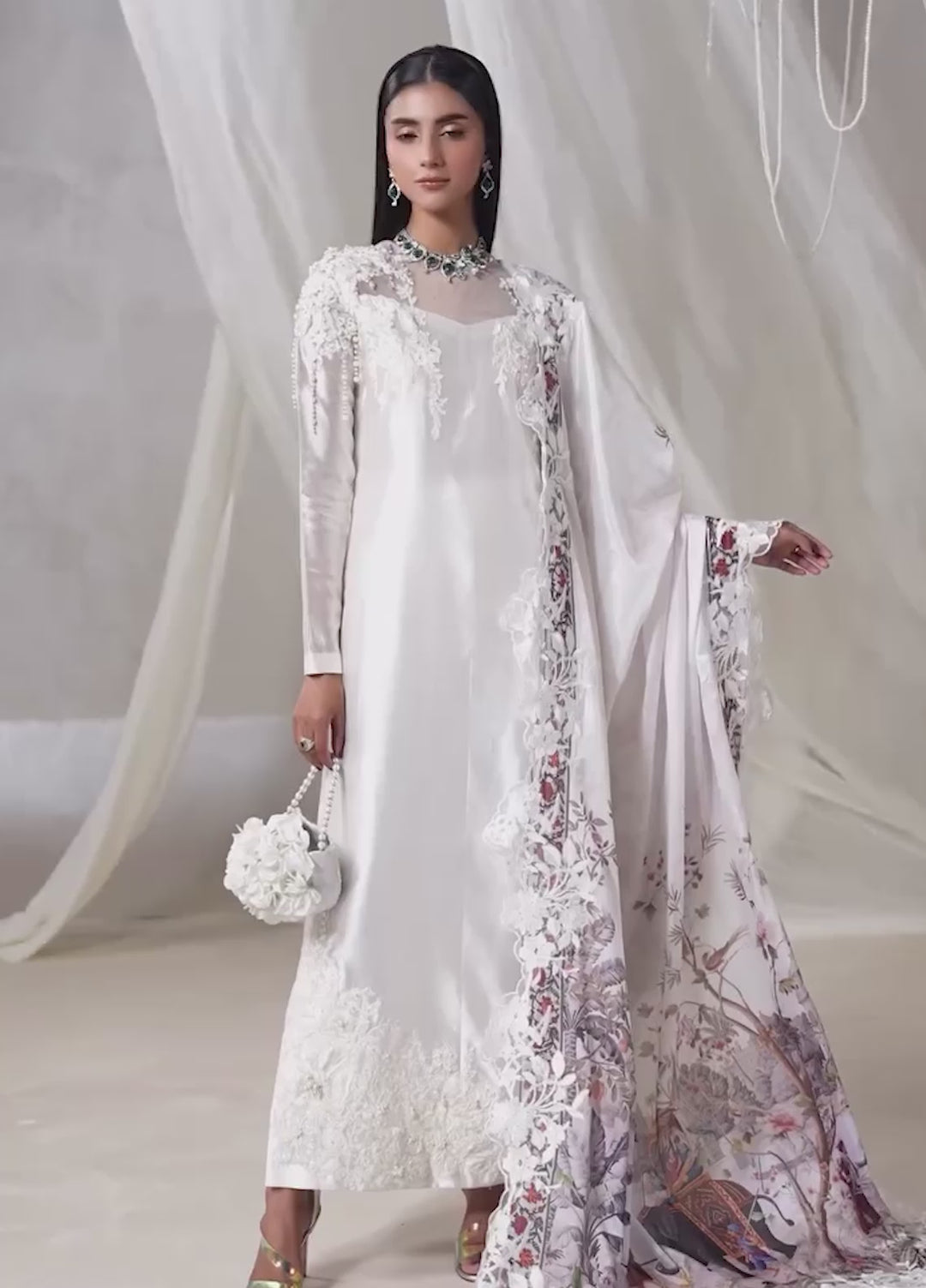 Twilight by Musferah Saad RTW Hand work Raw Silk 3 Piece Suit Aria - Eid Collection