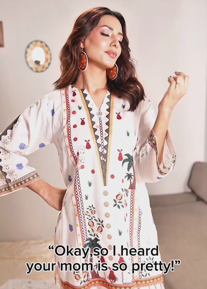 Sprinkles Women RTW Printed Cotton 2 Piece Suit Ivory Heritage Summer Collection