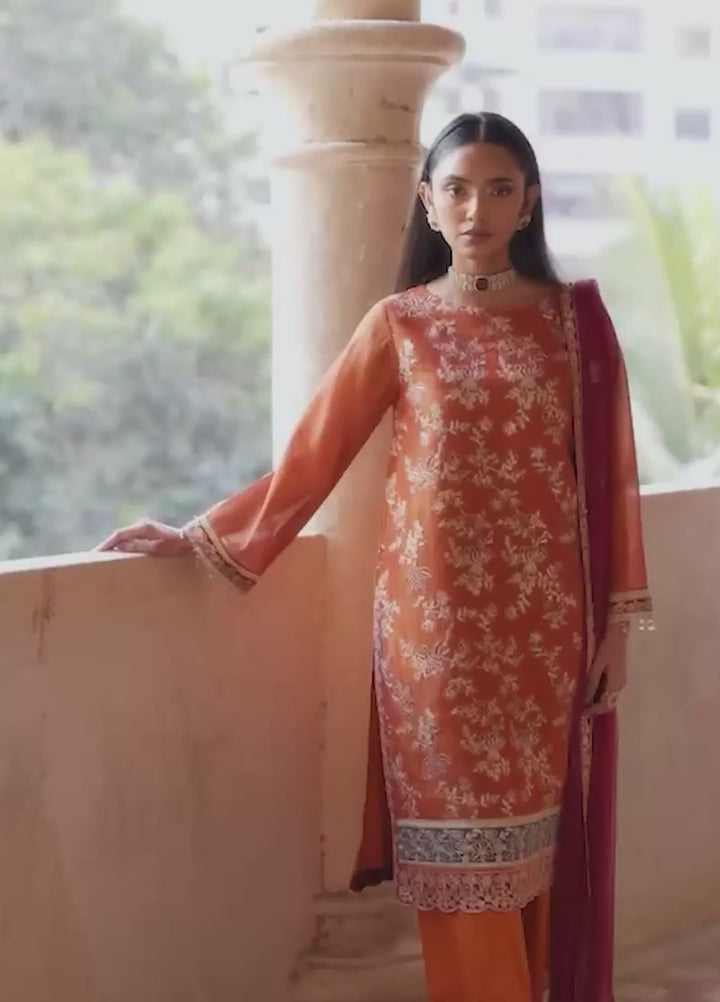 Salitex Unstitched Embroidered Cotton Silk 3 Piece Suit SUNW7JI111UT - Eid Collection